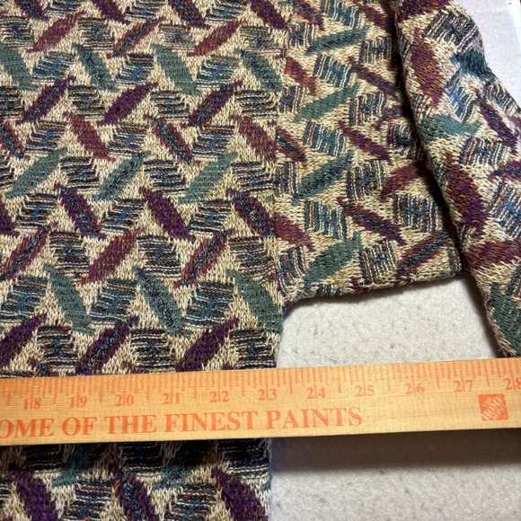 Bachrach Mens Sweater L Geometric Pattern Knit Long Sleeve Crewneck - Picture 4 of 7